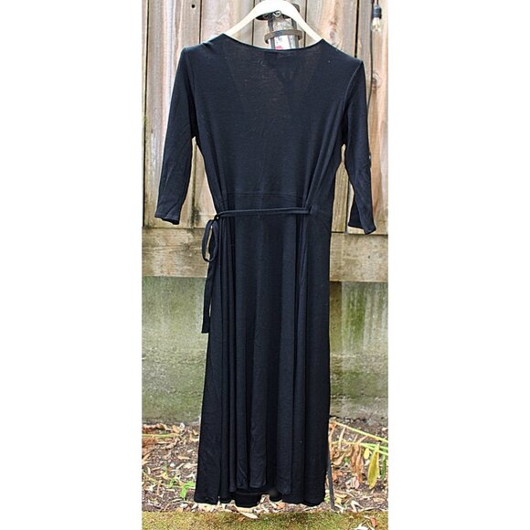 Eileen Fisher - Wool Jersey Surplice 46" Wrap Dress, Sml Oversize fits Med - Picture 11 of 11